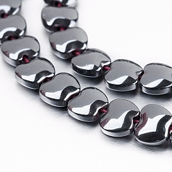 Non-magnetic Hematite Non-magnetic Synthetic Hematite Beads Strands, Apple, 5x6x3mm, Hole: 0.8mm, about 83pcs/strand, 15.5 inch(39.5cm)
