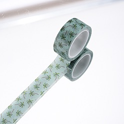 Light Green DIY Scrapbook Decorative Paper Tapes, Adhesive Tapes, Coconut Tree, Light Green, 15mm, 5m/roll(5.46yards/roll)