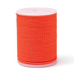 Naranja Oscura Cordón redondo de poliéster encerado, cordón encerado de taiwán, cuerda retorcida, naranja oscuro, 1 mm, aproximadamente 12.02 yardas (11 m) / rollo