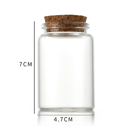 Clear Glass Bottle, with Cork Plug, Wishing Bottle, Column, Clear, 4.7x7cm, Capacity: 80ml(2.71fl. oz)