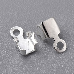 Silver Brass Cup Chain Ends, Rhinestone Cup Chain Connectors, Silver, 8x4.5mm, Hole: 1.4mm, about 4mm inner diameter