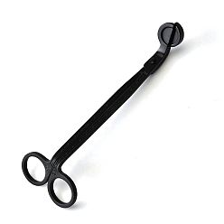 Noir Coupe-mèche de bougie en acier inoxydable, accessoires d'outil de bougie, électrophorèse noir, 18x5.8 cm