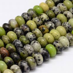 Coloré Perles naturelles serpentine brins, rondelle, colorées, 10x6mm, Trou: 1mm, Environ 65 pcs/chapelet, 15.7 pouce