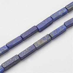 Lapislázuli Hilos de cuentas de lapislázuli natural, cuboides, 13~16x3~5x3~5 mm, agujero: 0.5 mm, sobre 29~31 unidades / cadena, 15.3~15.7 pulgada (39~40 cm)