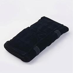 Noir Montures de colliers de velours, avec les accessoires en laiton, rectangle, noir, 54.2x58x2.1 cm