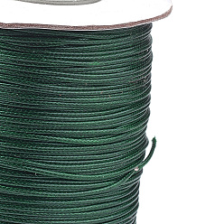 Темно-Зеленый Корейские вощеные полиэфирные шнуры, темно-зеленый, 1 мм, около 85 ярдов / рулон