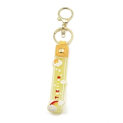 Jaune Porte-clés en corde pvc nuage, à trouver un alliage de zinc, pour sac, décoration de pendentif de bouteille de sable mouvant, jaune, 17.5 cm