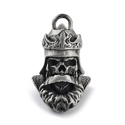 Antique Silver Tibetan Style Alloy Pendnat, Frosted, Skull, Antique Silver, 42x26x26.5mm, Hole: 5x5.5mm