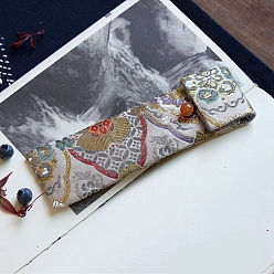Gris Claro Bolsas de regalo de joyería de tela de estilo chino rectangular para pendientes, Esposas, embalaje de collares, patrón de flores, gris claro, 15.5x5.5 cm