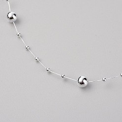 Plata Cordón de plástico guirnalda cadena, ideal para la cortina de la puerta y el material de bricolaje decoración de la boda, rondo, plata, 0.2 mm