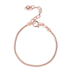 Or Rose Laiton bracelet de style européen faisant, or rose, 7-5/8 pouces (195 mm) x 2.5 mm