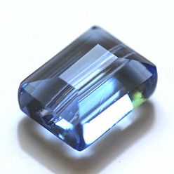 Светло-Голубой Имитация Австрийские кристаллические шарики, класс AAA, граненые, прямоугольные, Небесно-голубой, 6x8x4 мм, отверстие : 0.7~0.9 мм