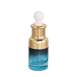 Bleu Vert Flacons compte-gouttes en verre vides, pour huiles essentielles d'aromathérapie de laboratoire chimique, avec couvercle en plastique, bouteille rechargeable, sarcelle, 10x3.8 cm, capacité: 20 ml (0.68 fl. oz)