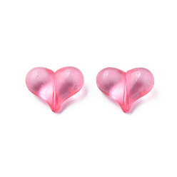 Flamant Perles acryliques transparentes, cœur, flamant, 17.5x22x10mm, Trou: 1.4mm, environ260 pcs / 500 g