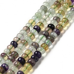 Fluorite Natural Colorful Fluorite Beads Strands, Rondelle, 6x4mm, Hole: 0.7mm, about 90pcs/strand, 14.96~15.16 inch(38~38.5cm)