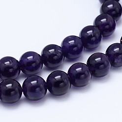 Amethyst Natural Amethyst Round Bead Strands, Grade AA+, 8mm, Hole: 1mm, about 49pcs/strand, 15.5 inch