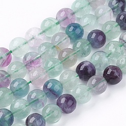 Fluorine Brins de perles naturelles fluorite, classe ab, ronde, 10mm, Trou: 1mm, 38 pcs / chapelet, 15 pouce