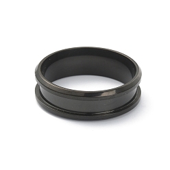 Electrophoresis Black 201 Нержавеющая сталь рифленая кольцевая рифленая, кольцевой сердечник, для изготовления инкрустации, электрофорез черный, размер США 14 (23 мм)