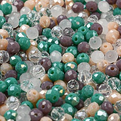 Thistle Glass Beads, Faceted, Rondelle, Thistle, 4x3mm, Hole: 0.4mm, about 6800pcs/500g