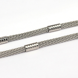 Stainless Steel Color 304 Stainless Steel Mesh Chains, Unwelded, Stainless Steel Color, 3mm