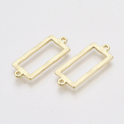 Light Gold Alloy Links connectors, Rectangle, Light Gold, 25.5x10.5x1.5mm, Hole: 1.2mm