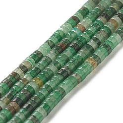 Green Aventurine Natural Green Aventurine Beads Strands, Heishi Beads, Flat Round/Disc, 4x2.5mm, Hole: 0.5mm, about 167pcs/strand, 15.04 inch(38.2cm)