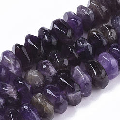 Amethyst Natural Amethyst Beads Strands, Nuggets, Faceted, 9.5~11x6~7mm, Hole: 1.2mm, about 30~32pcs/strand, 7.48 inch(19cm)