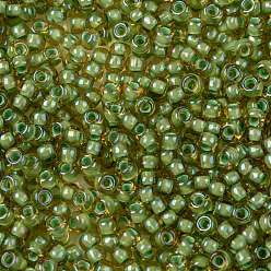 (946) Light Green Lined Topaz Круглые бусины toho, японский бисер, (946) светло-зеленый топаз с подкладкой, 11/0, 2.2 мм, отверстие : 0.8 мм, Около 5555 шт / 50 г