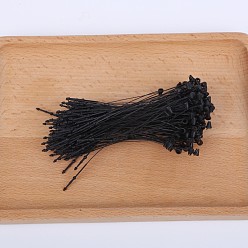 Negro 500 cuerda de sellado de etiquetas de plástico, cierres de etiqueta de plástico, pasadores de bucle de sellado, negro, 125 mm