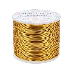 Золотистый Benecreat матовая круглая алюминиевая проволока, золотые, 15 датчик, 1.5 мм, 68 м / рулон