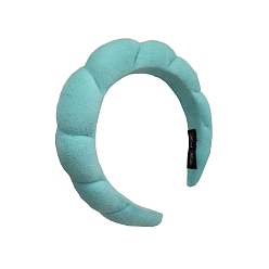 Medium Turquoise Fashion Solid Soft Cloth Hair Bands, Twist Wide Hair Bands Accessories for Women Girls, Medium Turquoise, 180x170x35mm