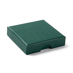 Vert Foncé Papier avec tapis éponge boîtes à colliers, carrée, vert foncé, 7x7x1.65 cm, Diamètre intérieur: 6.3x6.3x1 cm