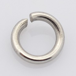Color de Acero Inoxidable 304 de acero inoxidable anillos del salto abierto, color acero inoxidable, 15 calibre, 8x1.5 mm, diámetro interior: 5 mm