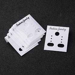 White Plastic Display Card, Used For Ear Stud, Earring and Earring Pendant, White, 38mm long, 30mm wide