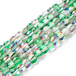 Medium Sea Green Synthetic Moonstone Beads Strands, Round, Medium Sea Green, 6mm, Hole: 0.8mm, about 63pcs/strand, 14.57''~15.55''(37~39.5cm)