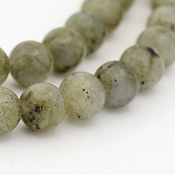 Labradorite Natural Labradorite Round Beads Strands, 4mm, Hole: 1mm, about 98pcs/strand, 15.7 inch