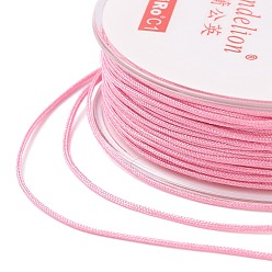 Pink Nylon Trim Cord, for Chinese Knot Kumihimo String, Pink, 0.5mm, about 40m/roll