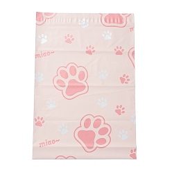 Palm PE Plastic Self-Adhesive Packing Bags, Misty Rose, Rectangle, Palm Pattern, 37.5~37.7x25.4~25.5x0.01cm