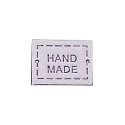 Lila Etiquetas de etiquetas de microfibra, etiquetas de ropa hechas a mano, para jeans de bricolaje, , , accesorios de sombrero, Rectángulo, lila, 20x15 mm