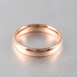 Rose Gold 304 Stainless Steel Rings, Rose Gold, 16~19mm