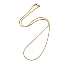 Real 18K Gold Plated Ion Plating(IP) 304 Stainless Steel Square Snake Chain Necklaces, with Lobster Claw Clasps, Real 18K Gold Plated, 19.92 inch(50.6cm), 1.5mm