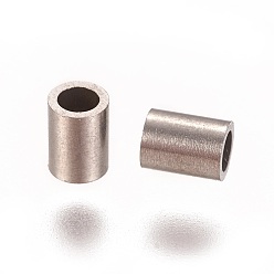 Color de Acero Inoxidable 304 perlas de tubo de acero inoxidable, color acero inoxidable, 4x3 mm, agujero: 2 mm