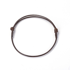 Coconut Marrón Cable de la toma de la pulsera de poliéster encerado coreano, coco marrón, de diámetro ajustable: 40~70 mm