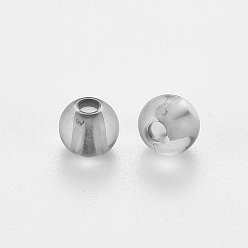 Dark Gray Transparent Acrylic Beads, Round, Dark Gray, 8x7mm, Hole: 2mm, about 1745pcs/500g