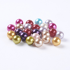 Color mezclado Estilo de perlas de imitación, rondo, color mezclado, 14 mm, Agujero: 2 mm, sobre 370 unidades / 500 g