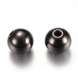 Черный Цвет Металла Spacer бисер латунные, круглые, металлический черный , 5x4.5 мм, отверстие : 1.5 мм