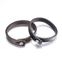 Couleur Mélangete  Bracelets de cordon en cuir, avec des agrafes en alliage, couleur mixte, 8-1/4 pouces (213 mm) x 10 mm