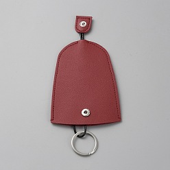 Dark Red Creative Pull Out Key Sleeve, Cartoon PU Leather Protective Car Key Case Keychain, Dark Red, 19.1cm