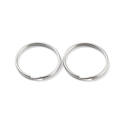 Stainless Steel Color 304 Stainless Steel Split Key Rings, Keychain Clasp Findings, 2-Loop Round Ring, Stainless Steel Color, 38x3mm, Single Wire: 1.5mm