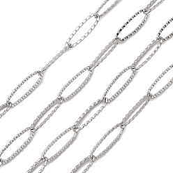 Color de Acero Inoxidable 304 cadenas de cable de acero inoxidable, textrued, soldada, la cadena de decoración, anillo ovalado, color acero inoxidable, 20x6x1 mm